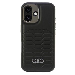 Audi Synthetic Leather MagSafe Apple iPhone 16 Plus 6.7" juodos spalvos kietas dėklas AU-TPUPCMIP16M-GT/D3-BK