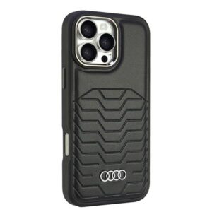 Audi Synthetic Leather MagSafe Apple iPhone 16 Pro Max 6.9" juodos spalvos kietas dėklas AU-TPUPCMIP16PM-GT/D3-BK - Image 2