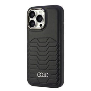 Audi Synthetic Leather MagSafe Apple iPhone 16 Pro Max 6.9" juodos spalvos kietas dėklas AU-TPUPCMIP16PM-GT/D3-BK - Image 3