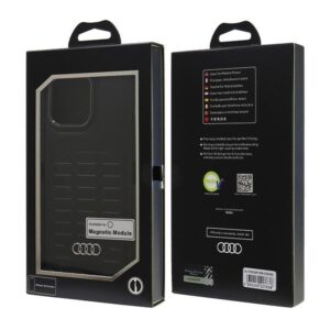 Audi Synthetic Leather MagSafe Apple iPhone 16 Pro Max 6.9" juodos spalvos kietas dėklas AU-TPUPCMIP16PM-GT/D3-BK - Image 7