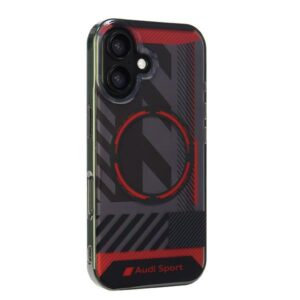 Audi IML Sport MagSafe Apple iPhone 16 6.1" juodos spalvos kietas dėklas AUS-IMLMIP16-RSQ/D2-BK - Image 2