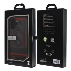 Audi IML Sport MagSafe Apple iPhone 16 6.1" juodos spalvos kietas dėklas AUS-IMLMIP16-RSQ/D2-BK - Image 7