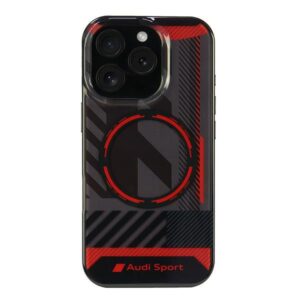 Audi IML Sport MagSafe Apple iPhone 16 Pro 6.3" juodos spalvos kietas dėklas AUS-IMLMIP16P-RSQ/D2-BK