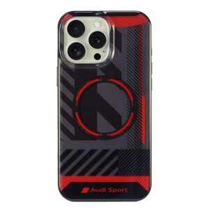 Audi IML Sport MagSafe Apple iPhone 16 Pro Max 6.9" juodos spalvos kietas dėklas AUS-IMLMIP16PM-RSQ/D2-BK