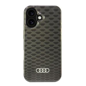 Audi IML Stitching Pattern MagSafe Apple iPhone 16 6.1" juodos spalvos kietas dėklas AU-IMLMIP16-Q5/D3-BK - Image 1
