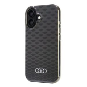 Audi IML Stitching Pattern MagSafe Apple iPhone 16 6.1" juodos spalvos kietas dėklas AU-IMLMIP16-Q5/D3-BK - Image 3