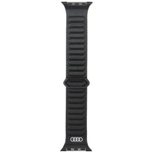 apyrankė Audi Logo Genuine Leather Magnetic Ring for Apple Watch 44/45/46/49mm juodos spalvos - Image 1