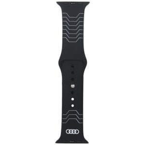 apyrankė Audi Geometric Pattern Silicone Watch apyrankė for Apple Watch 44/45/46/49mm juodos spalvos - Image 1
