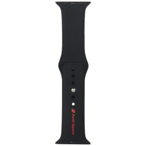 apyrankė Audi Sport Red Logo Silicone Watch apyrankė for Apple Watch 44/45/46/49mm juodos spalvos - Image 1