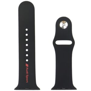 apyrankė Audi Sport Red Logo Silicone Watch apyrankė for Apple Watch 44/45/46/49mm juodos spalvos - Image 3