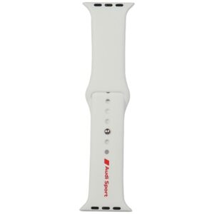 apyrankė Audi Sport Red Logo Silicone Watch apyrankė for Apple Watch 44/45/46/49mm baltos spalvos