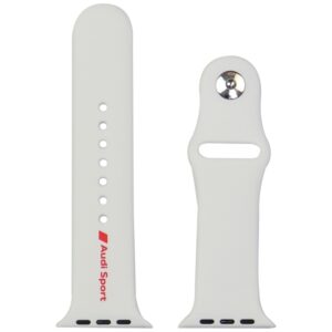 apyrankė Audi Sport Red Logo Silicone Watch apyrankė for Apple Watch 44/45/46/49mm baltos spalvos - Image 3