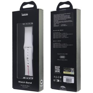 apyrankė Audi Sport Red Logo Silicone Watch apyrankė for Apple Watch 44/45/46/49mm baltos spalvos - Image 4