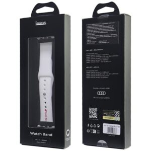 apyrankė Audi Sport Red Logo Silicone Watch apyrankė for Apple Watch 40/41/42mm baltos spalvos - Image 4