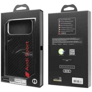 Dėklas Audi R8 Carbon Fiber MagSafe Apple iPhone 17 Pro Max juodos spalvos - Image 10