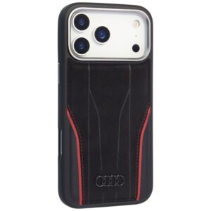 Dėklas Audi R8 Genuine Leather MagSafe Apple iPhone 17 Pro juodos spalvos-red - Image 2
