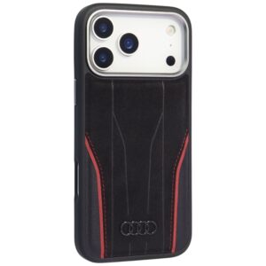 Dėklas Audi R8 Genuine Leather MagSafe Apple iPhone 17 Pro Max juodos spalvos-red - Image 2