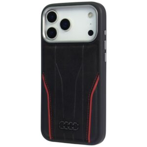 Dėklas Audi R8 Genuine Leather MagSafe Apple iPhone 17 Pro Max juodos spalvos-red - Image 3