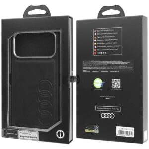 Dėklas Audi TT Synthetic Leather MagSafe Apple iPhone 17 Pro Max juodos spalvos - Image 10