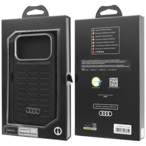 Dėklas Audi GT Synthetic Leather MagSafe Apple iPhone 17 Pro juodos spalvos - Image 10