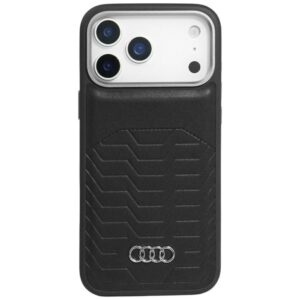 Dėklas Audi GT Synthetic Leather MagSafe Apple iPhone 17 Pro Max juodos spalvos - Image 1