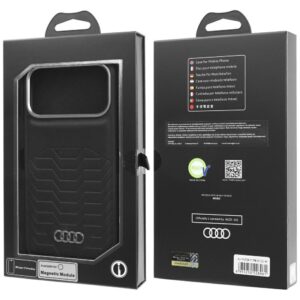 Dėklas Audi GT Synthetic Leather MagSafe Apple iPhone 17 Pro Max juodos spalvos - Image 10