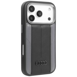 Dėklas Audi A6 Synthetic Leather MagSafe Apple iPhone 17 Pro juodos spalvos - Image 2