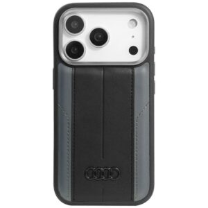 Dėklas Audi A6 Synthetic Leather MagSafe Apple iPhone 17 Pro juodos spalvos