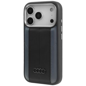 Dėklas Audi A6 Synthetic Leather MagSafe Apple iPhone 17 Pro juodos spalvos - Image 3