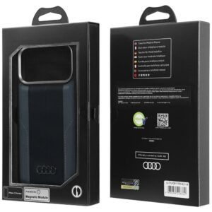 Dėklas Audi A6 Synthetic Leather MagSafe Apple iPhone 17 Pro Max juodos spalvos - Image 9