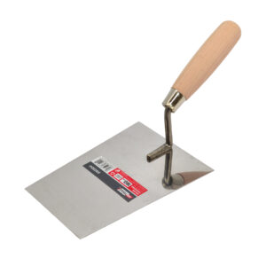 AWTOOLS TRAPECINĖ MENTELE IŠ NERŪDIJANČIO PLIENO 160mm MEDINĖ RANKENA