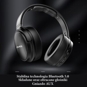 AWEI A780BL Bluetooth on-ear ausinės juodos spalvos - Image 5