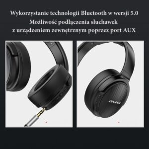 AWEI A780BL Bluetooth on-ear ausinės juodos spalvos - Image 6