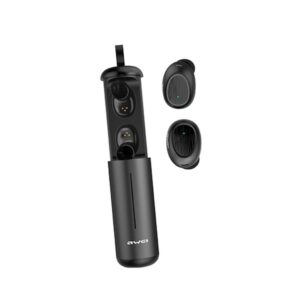 AWEI Bluetooth 5.0 T55 TWS ausinės + docking station juodos spalvos - Image 3