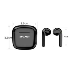 AWEI Bluetooth 5.0 T26 TWS ausinės + docking station juodos spalvos - Image 6
