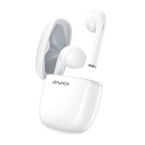 AWEI Bluetooth 5.0 T28 TWS ausinės + docking station baltos spalvos - Image 3