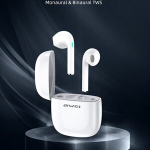 AWEI Bluetooth 5.0 T28 TWS ausinės + docking station baltos spalvos - Image 4