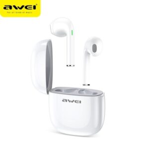 AWEI Bluetooth 5.0 T28 TWS ausinės + docking station baltos spalvos - Image 2