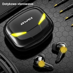 AWEI Bluetooth 5.0 T35 TWS ausinės + docking station gaming juodos spalvos - Image 4