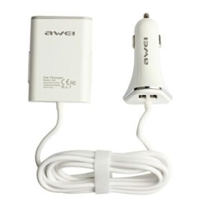 AWEI automobilinis įkroviklis C-400 9.6A 4xUSBHigh Speed white - Image 1