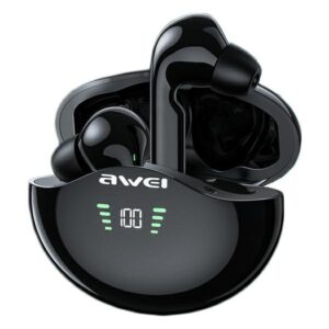 AWEI Bluetooth 5.3 T12P TWS ausinės + docking station juodos spalvos - Image 1