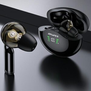 AWEI Bluetooth 5.3 T12P TWS ausinės + docking station juodos spalvos - Image 7