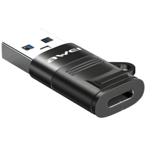 AWEI Adapteris CL-13 USB-C/USB-A black - Image 1