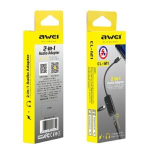 AWEI Adapter CL-121 Lightning-Lightning/Jack 3.5 2w1 juodos spalvos - Image 4