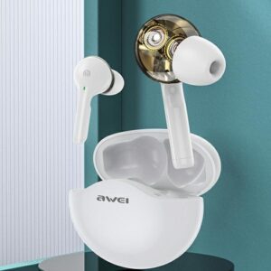 AWEI T12TWS Bluetooth sports ausinės baltos spalvos - Image 3