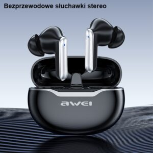 AWEI Bluetooth 5.3 T50 TWS ausinės + docking station juodos spalvos - Image 4