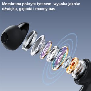 AWEI Bluetooth 5.3 T50 TWS ausinės + docking station juodos spalvos - Image 6