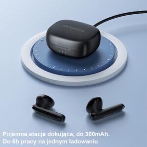AWEI Bluetooth 5.3 T66 TWS ausinės + docking station juodos spalvos - Image 6