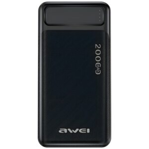 AWEI PowerBank P6K 20000mAh juodos spalvos 2xUSB/Micro-USB - Image 1