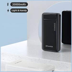 AWEI PowerBank P6K 20000mAh juodos spalvos 2xUSB/Micro-USB - Image 2